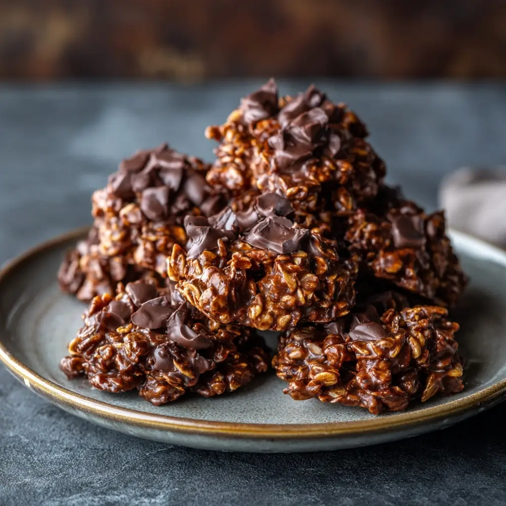 No Bake Chocolate Oat Clusters