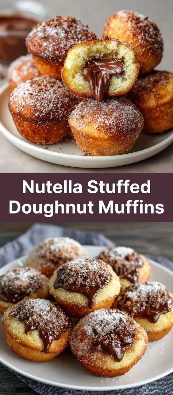 Nutella Stuffed Doughnut Muffins