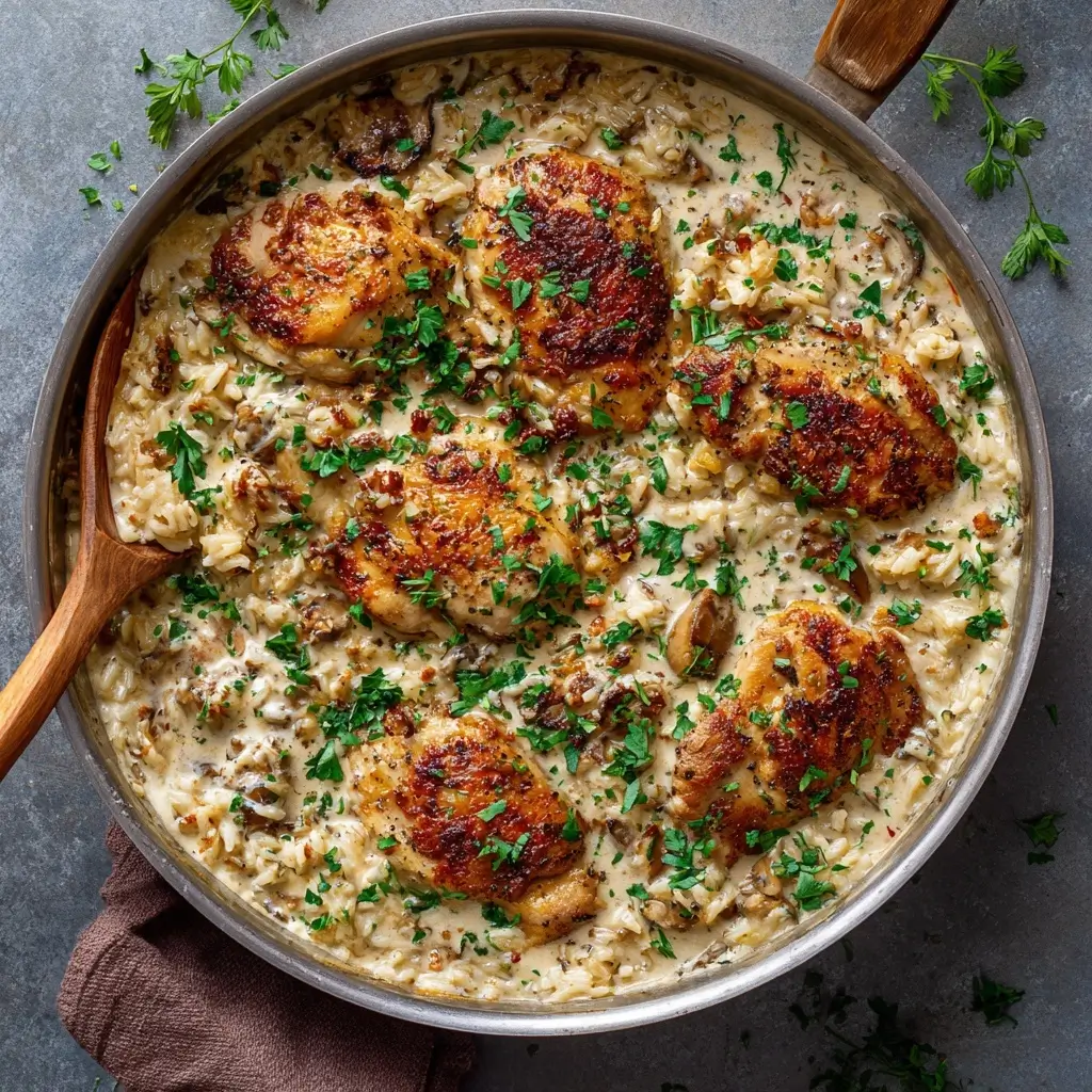 One-Pan Creamy Chicken and Rice