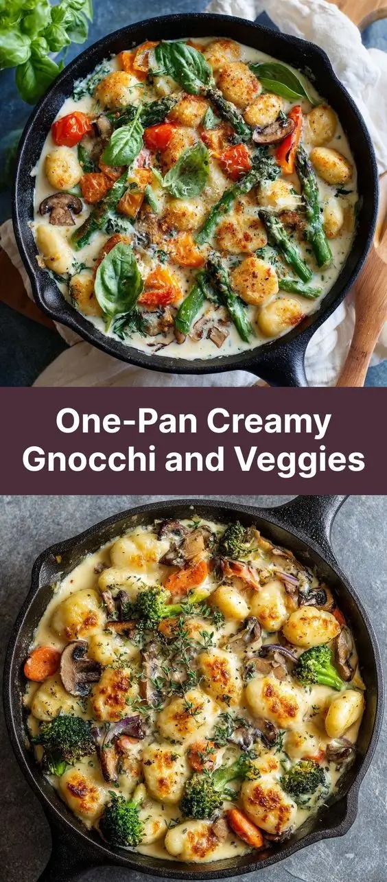 One-Pan Creamy Gnocchi and Veggies