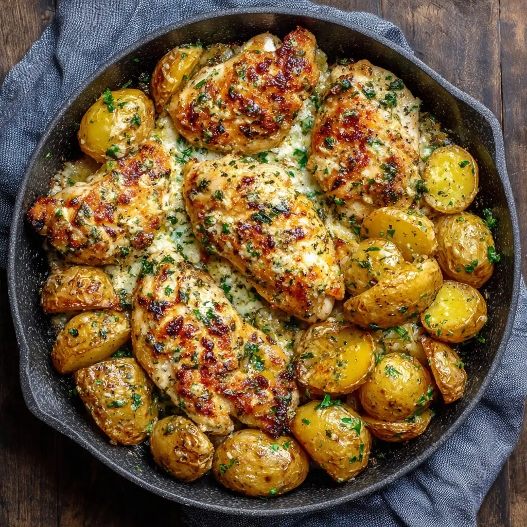 One Pan Garlic Parmesan Chicken and Potatoes
