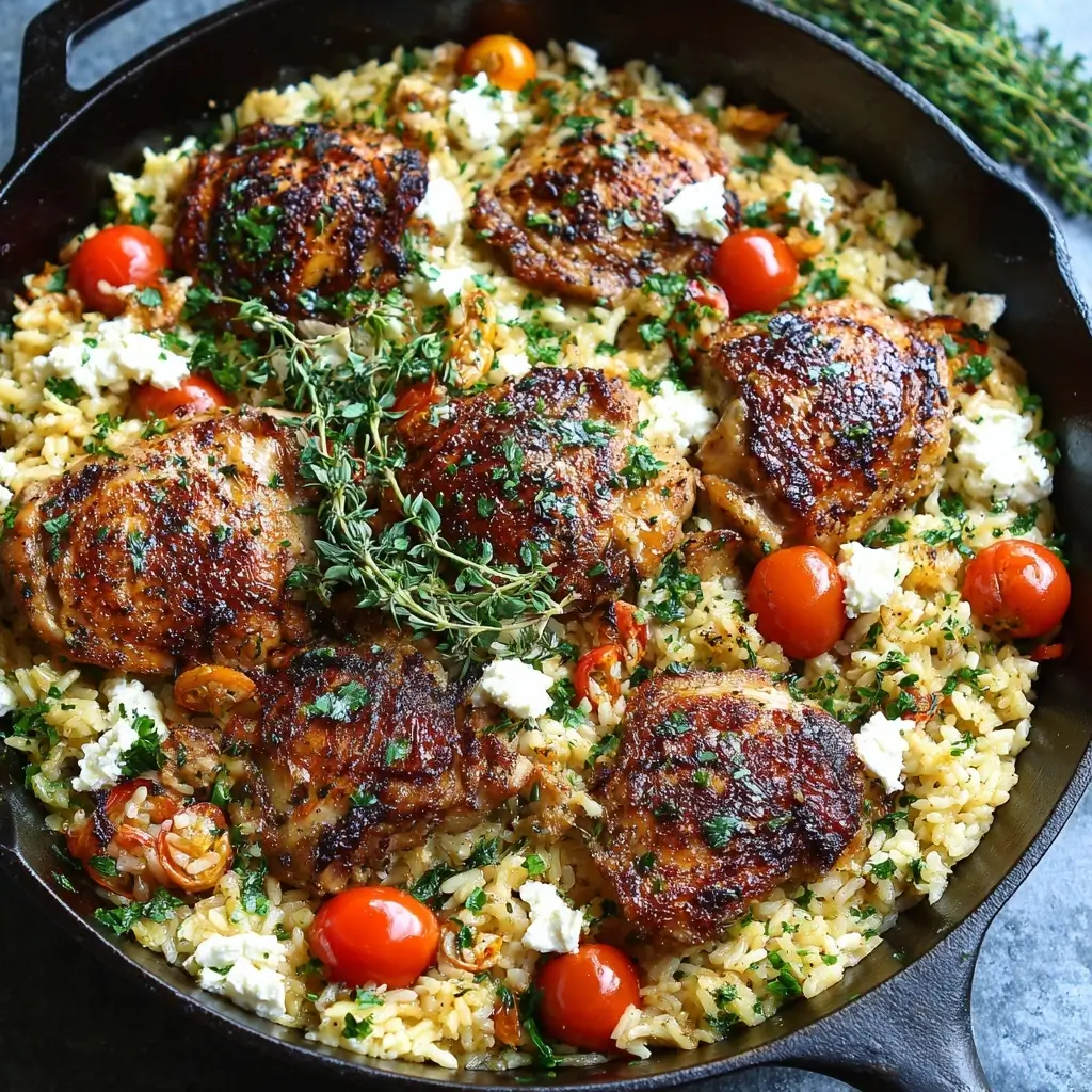 One Pan Greek Chicken and Rice