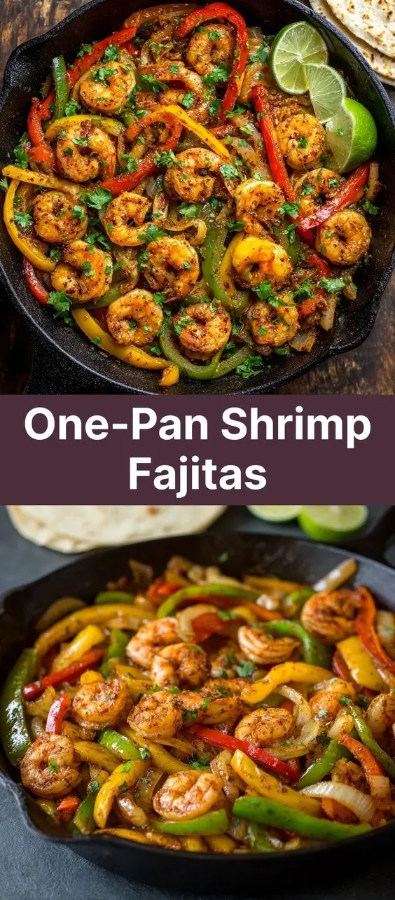 One-Pan Shrimp Fajitas