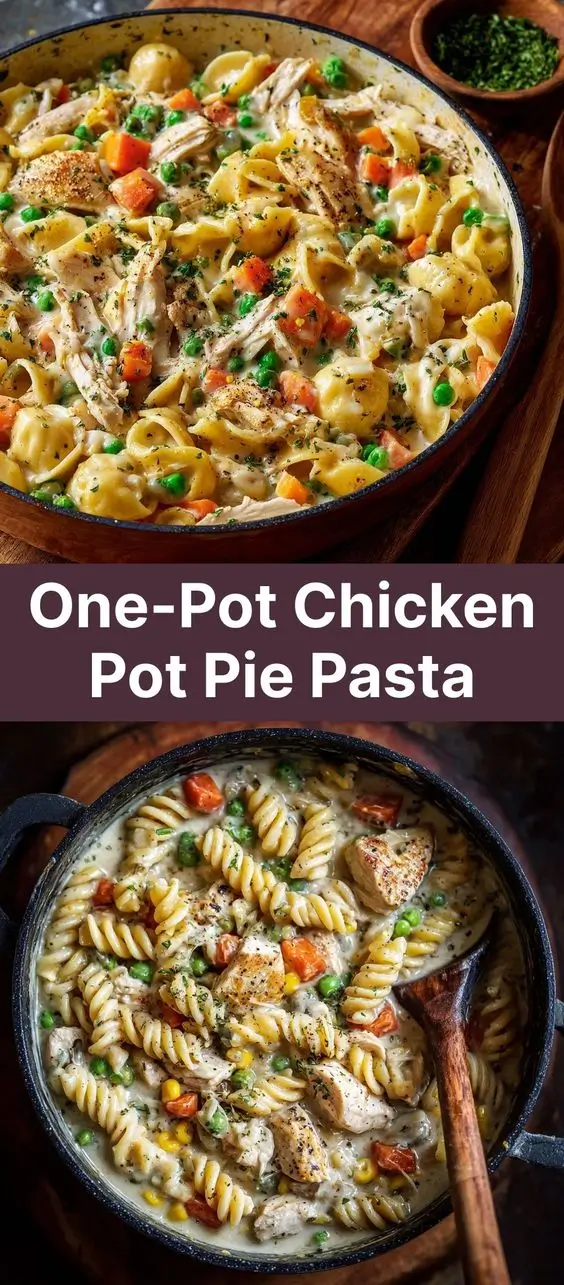 One-Pot Chicken Pot Pie Pasta