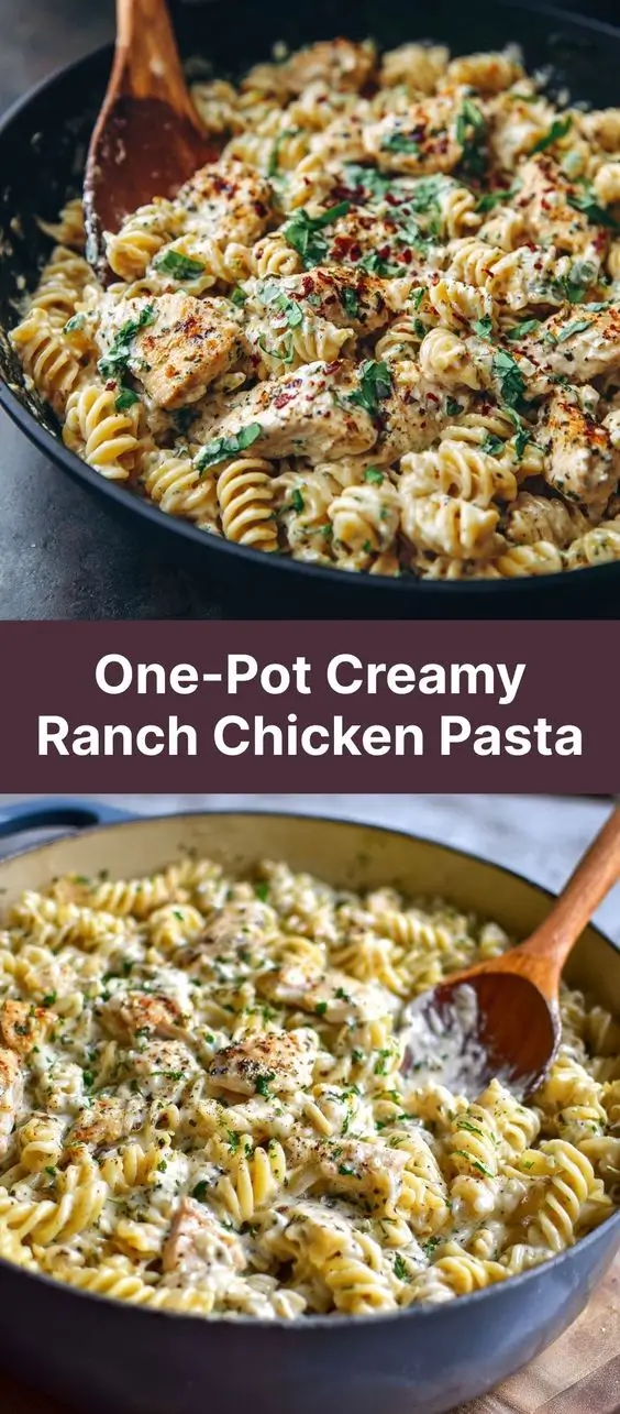 One-Pot Creamy Ranch Chicken Pasta