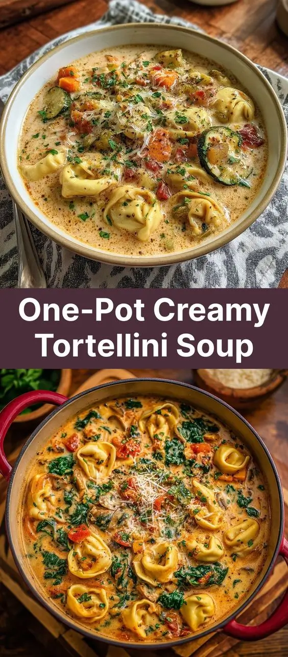 One-Pot Creamy Tortellini Soup