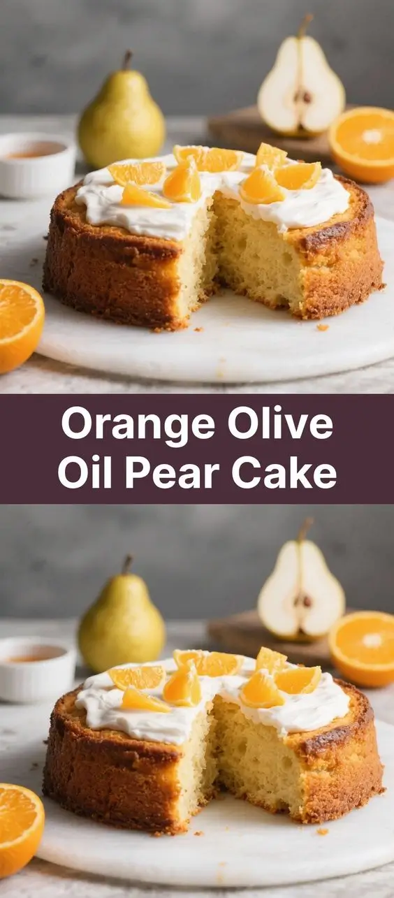 Orange Olive Oil Pear Cake