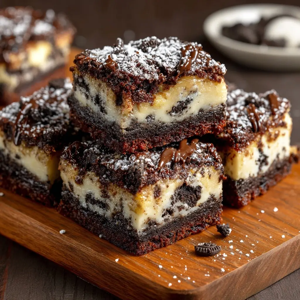 Oreo Cheesecake Stuffed Brownies