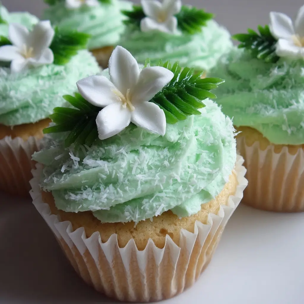 Pandan Coconut Cupcakes