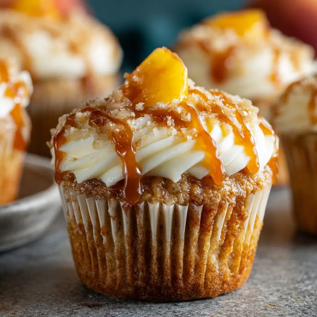 Peach Cobbler Cupcakes