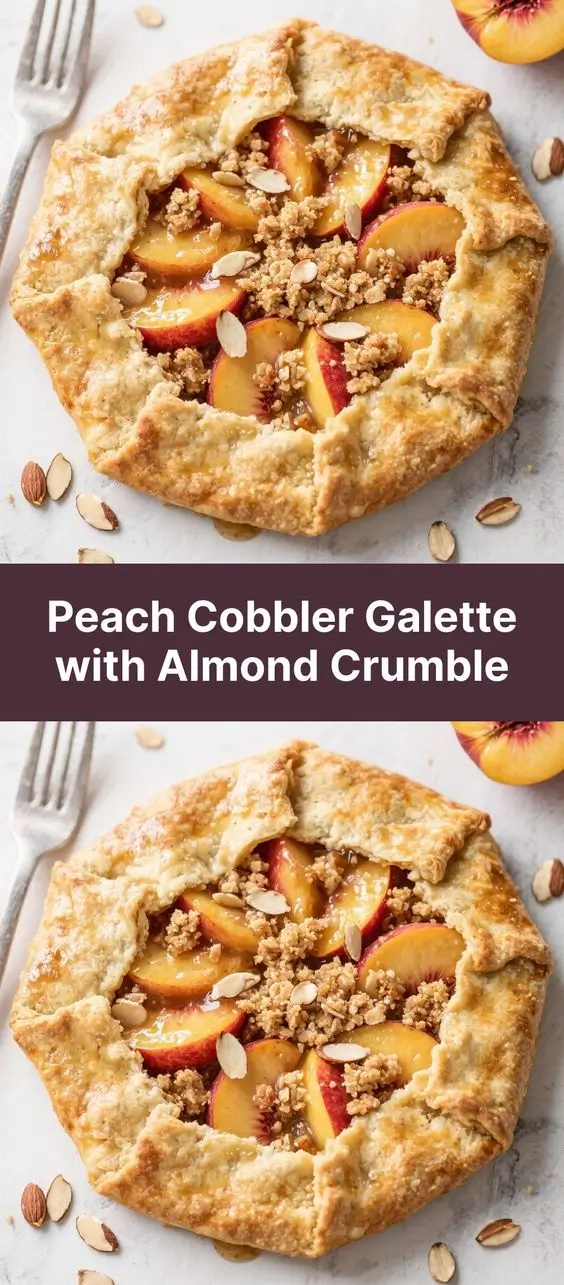 Peach Cobbler Galette with Almond Crumble