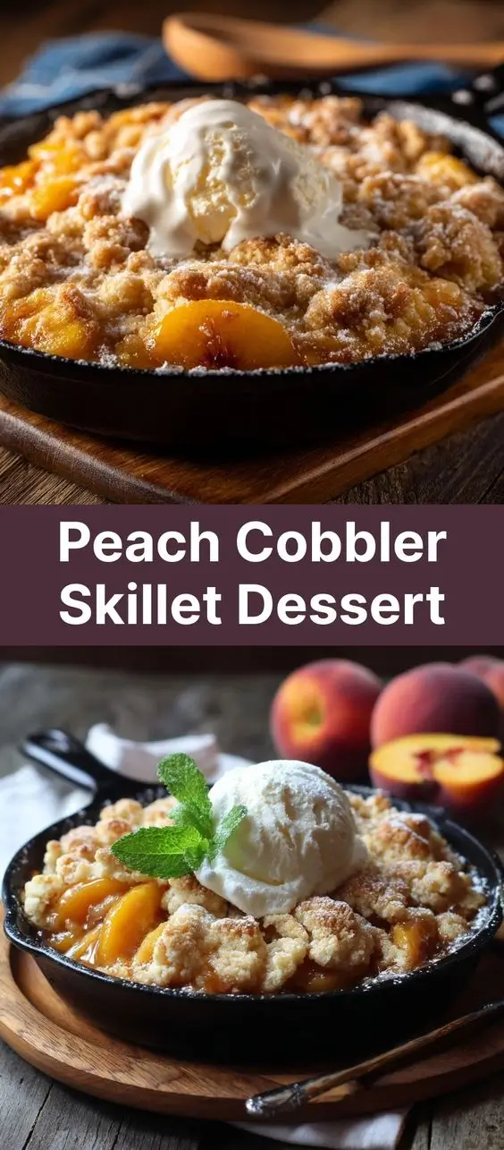 Peach Cobbler Skillet Dessert