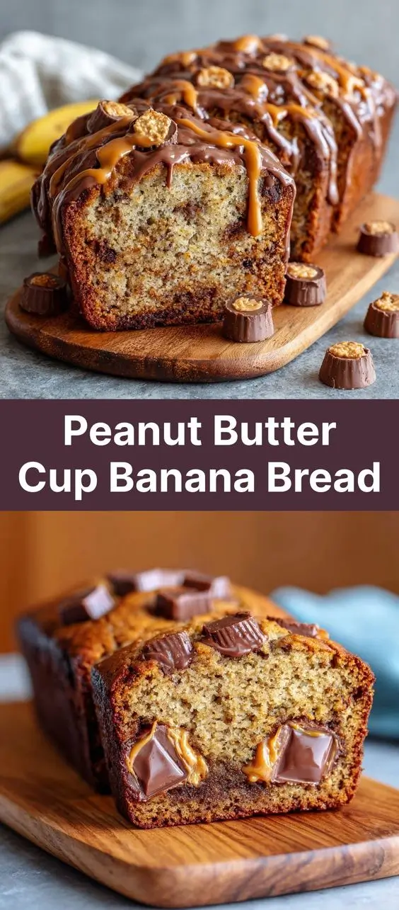 Peanut Butter Cup Banana Bread