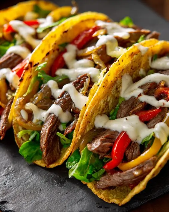 Philly Cheesesteak Tacos – Cheese Steak Meets Taco Night
