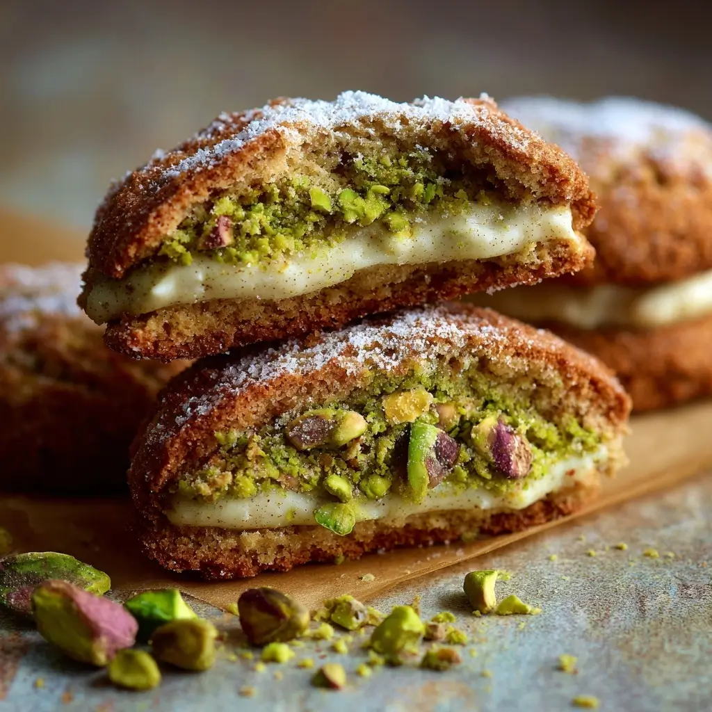 Pistachio Cream Stuffed Cookies