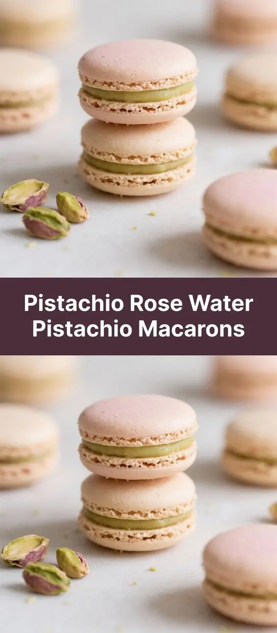 Pistachio Rose Water Pistachio Macarons