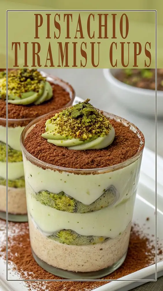 Pistachio Tiramisu Cups