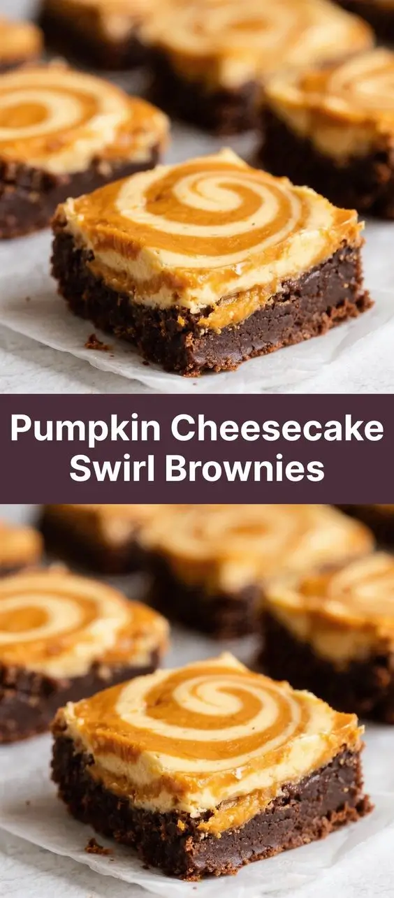 Pumpkin Cheesecake Swirl Brownies