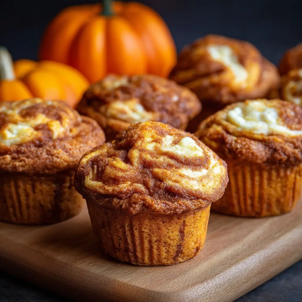 Pumpkin Cream Cheese Swirl Muffins