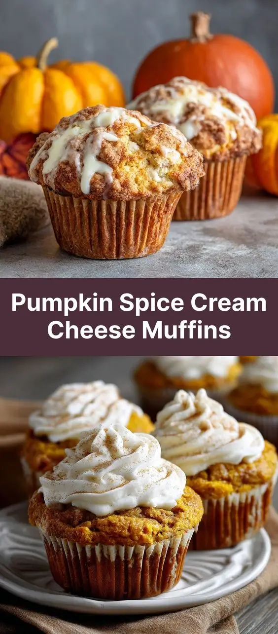 Pumpkin Spice Cream Cheese Muffins