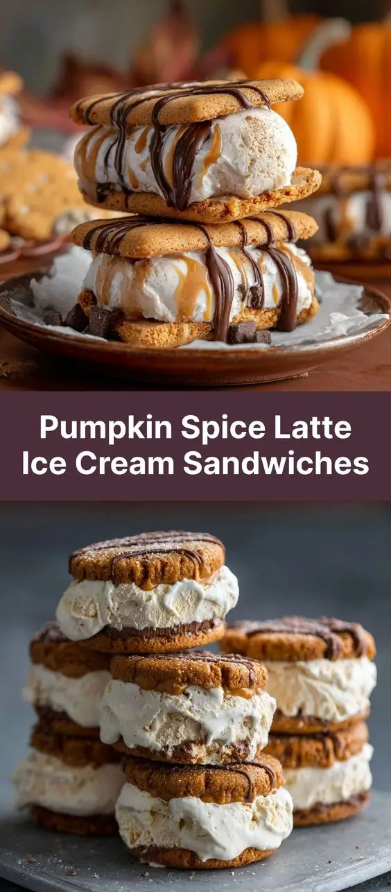 Pumpkin Spice Latte Ice Cream Sandwiches