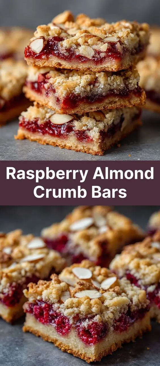 Raspberry Almond Crumb Bars