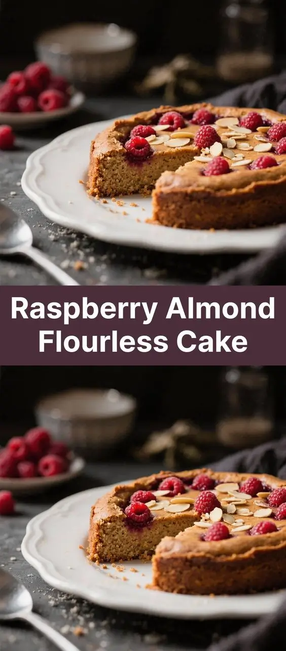 Raspberry Almond Flourless Cake