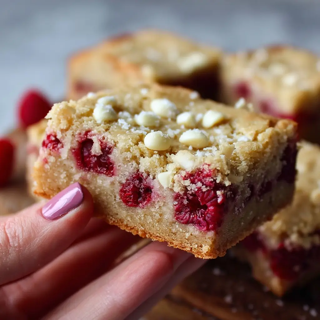 Raspberry White Chocolate Blondies