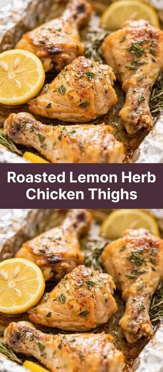 Roasted Lemon Herb Chicken Thighs