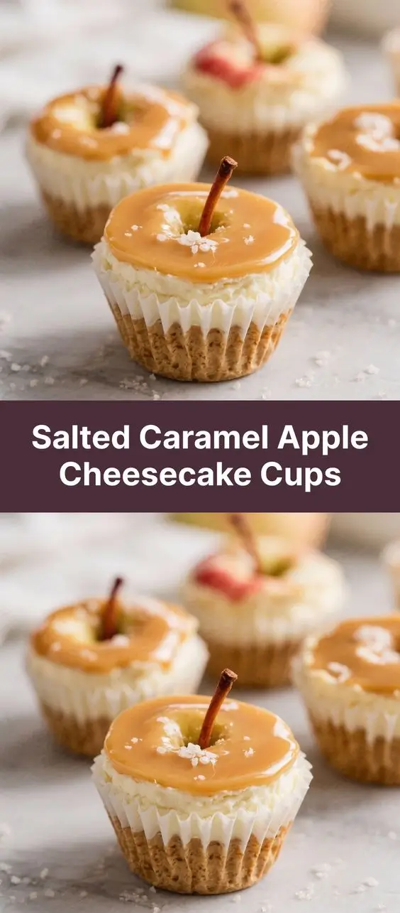 Salted Caramel Apple Cheesecake Cups
