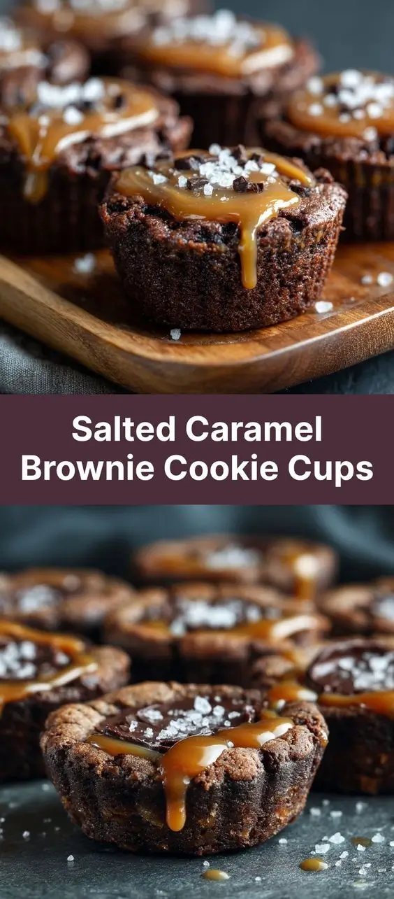 Salted Caramel Brownie Cookie Cups