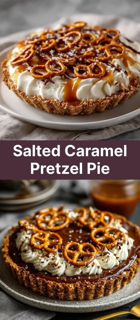 Salted Caramel Pretzel Pie