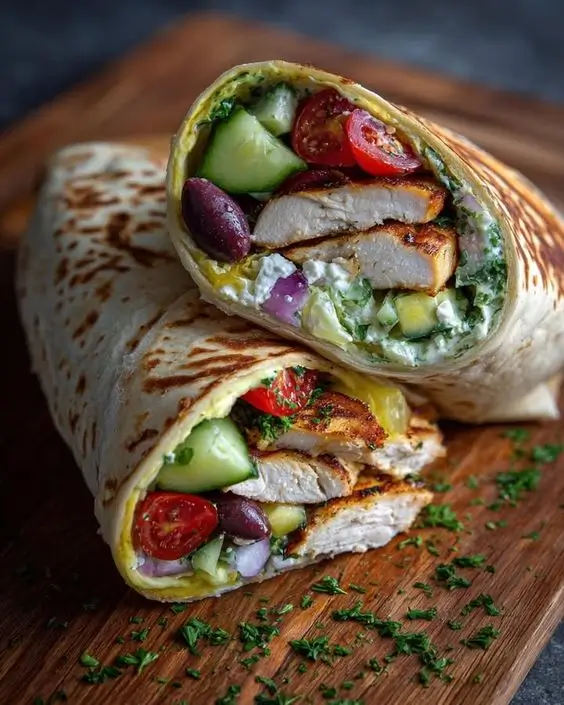 Savor Mediterranean Flavor with Quick Chicken & Veggie Wraps Today