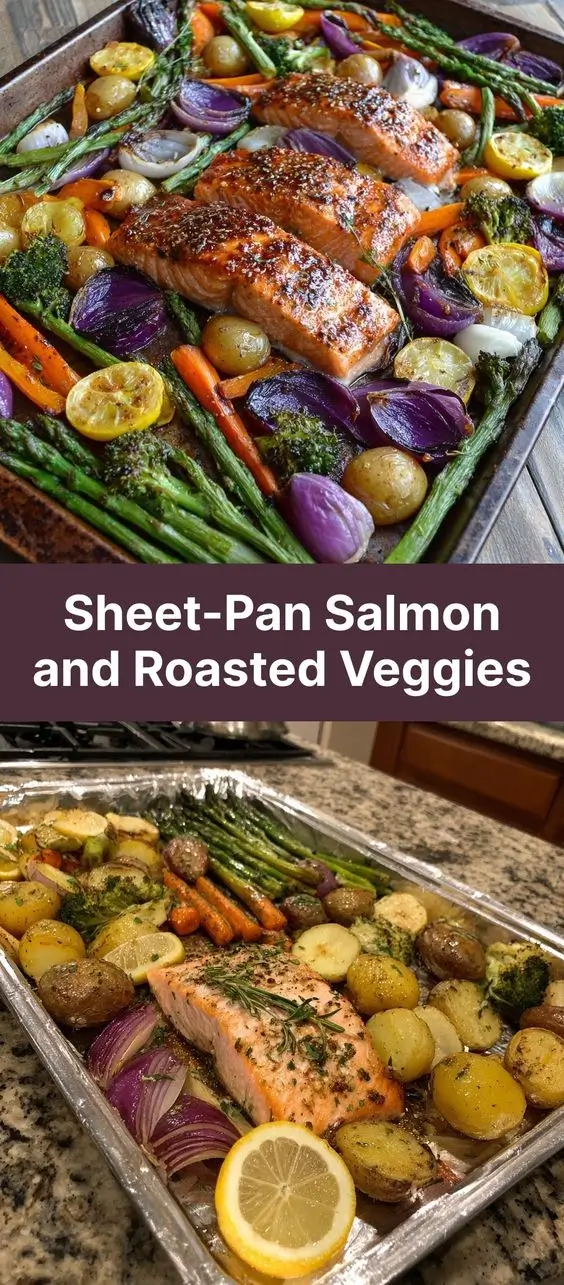 Sheet-Pan Salmon and Roasted Veggies