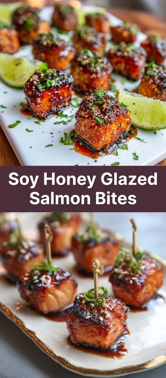 Soy Honey Glazed Salmon Bites