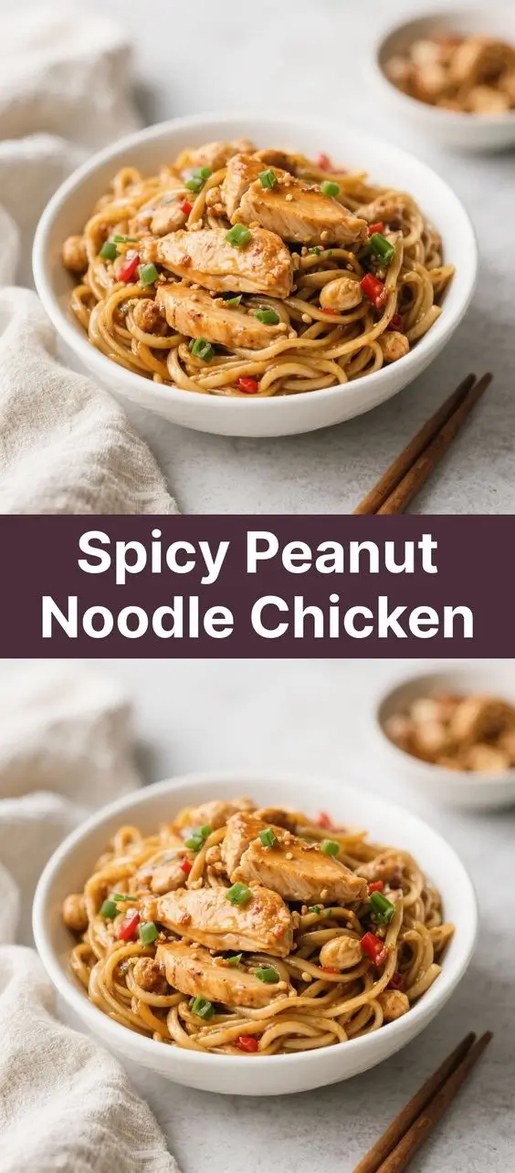 Spicy Peanut Noodle Chicken