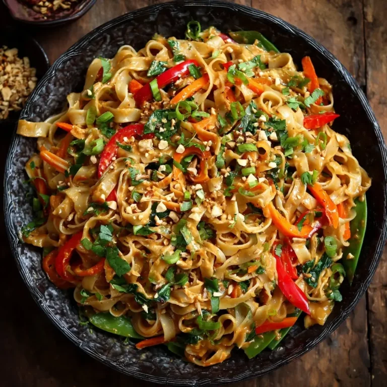Spicy Peanut Noodles with Vegetables