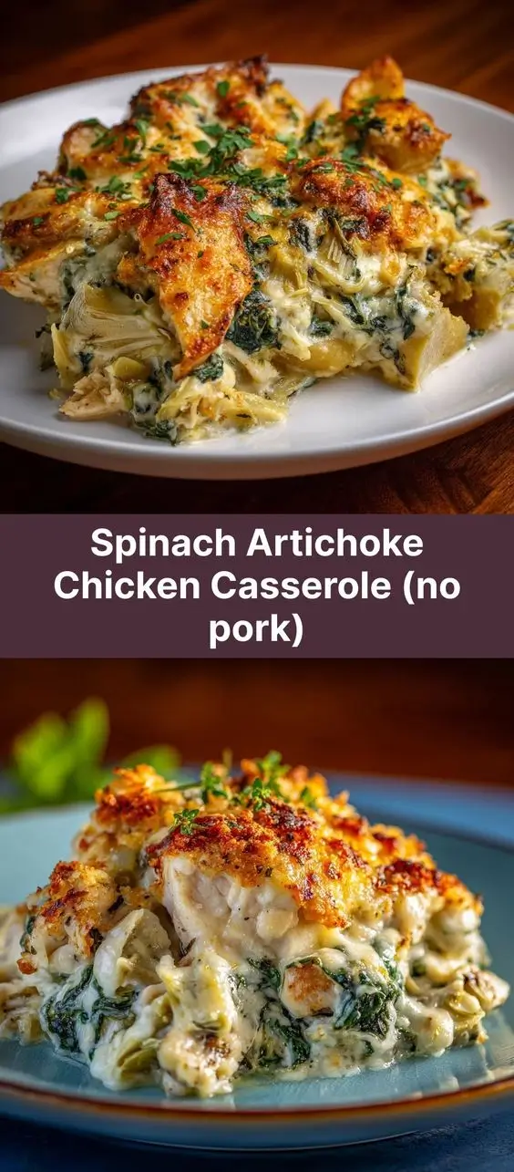 Spinach Artichoke Chicken Casserole (no pork)