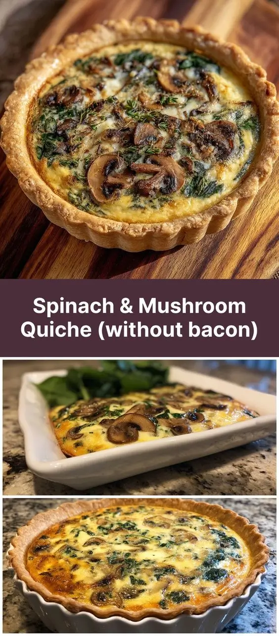 Spinach & Mushroom Quiche (without bacon)