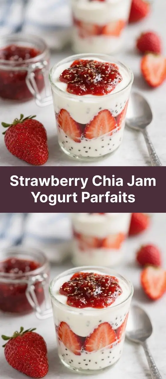 Strawberry Chia Jam Yogurt Parfaits