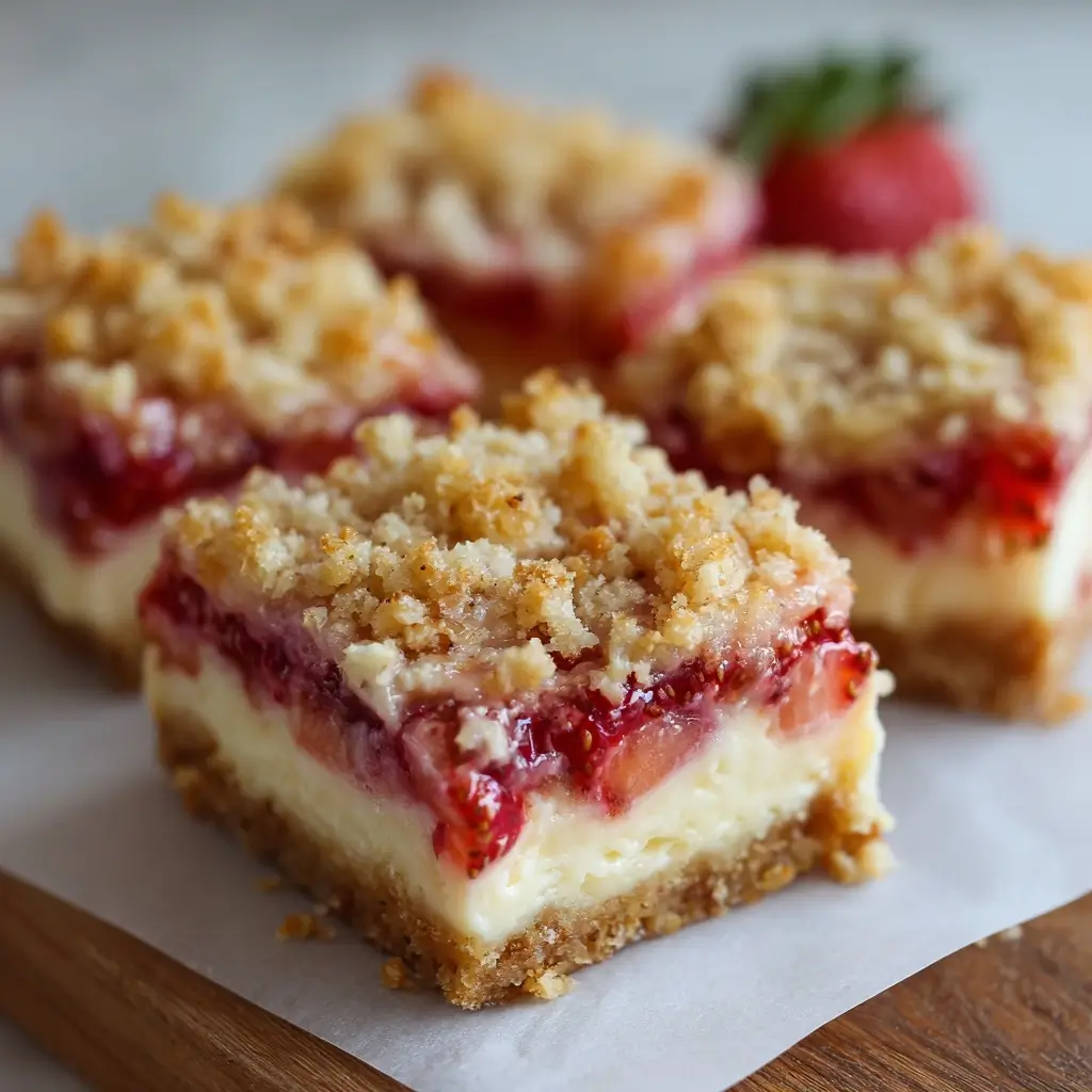 Strawberry Crunch Cheesecake Bars