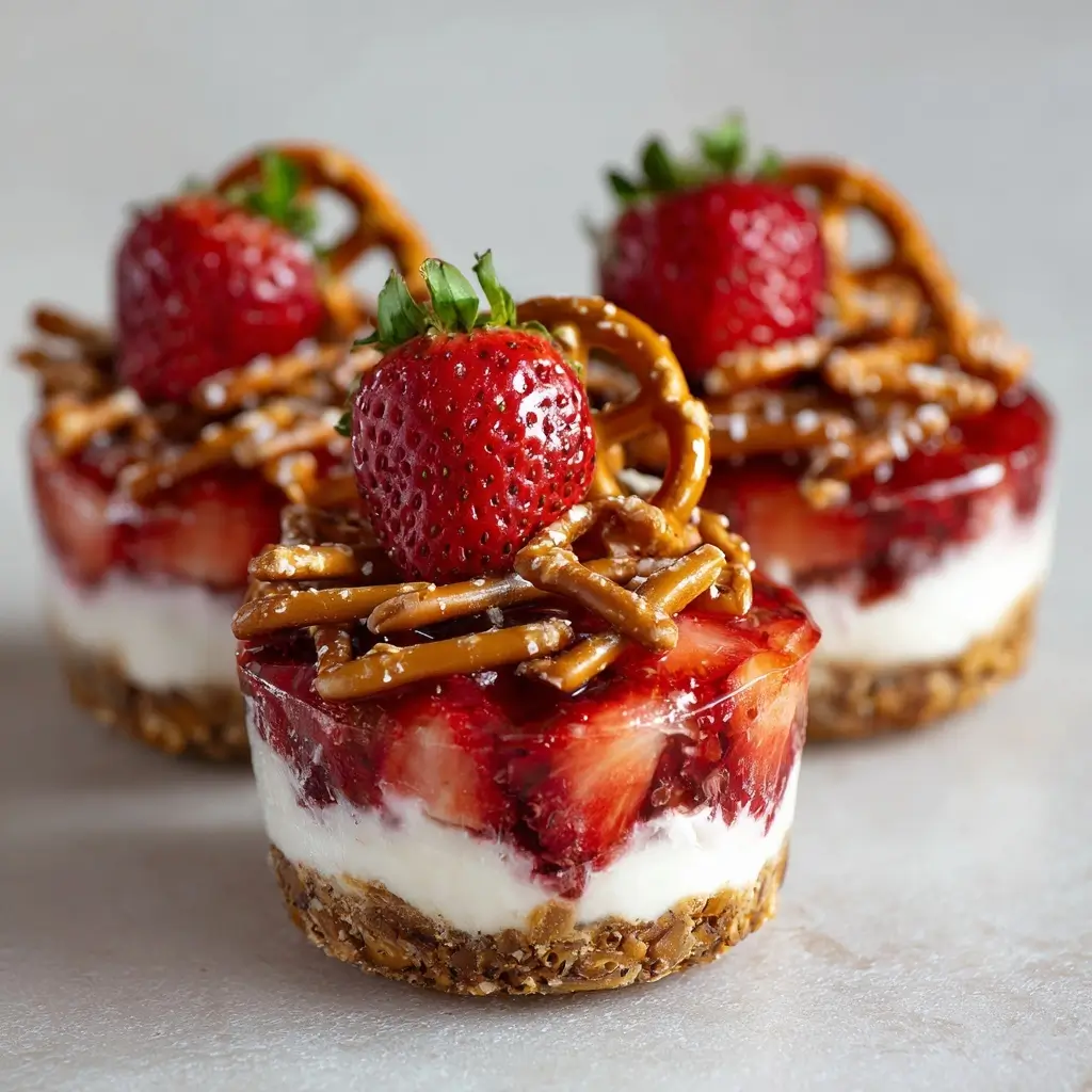 Strawberry Pretzel Dessert Cups