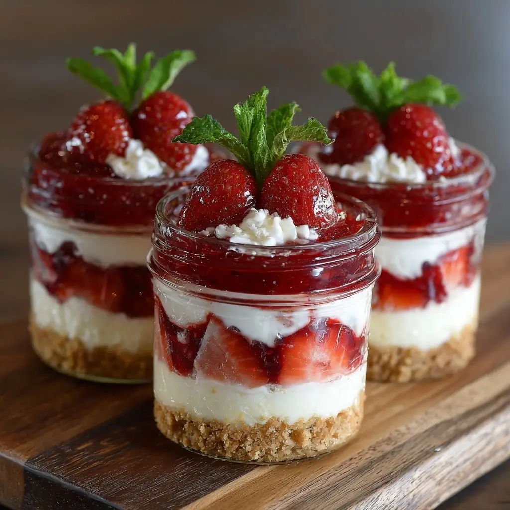Strawberry Shortcake Cheesecake Jars