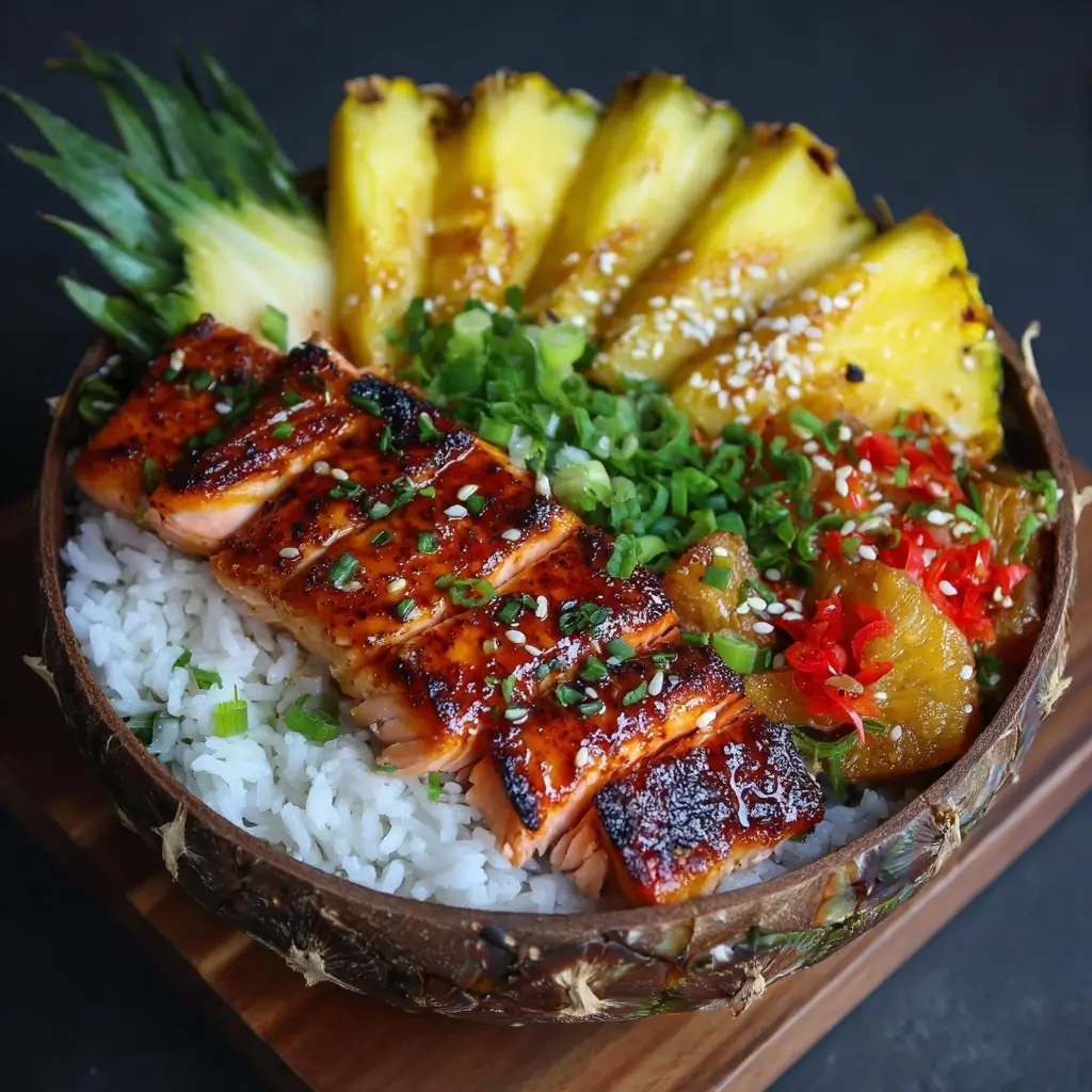 Teriyaki Salmon Pineapple Bowls