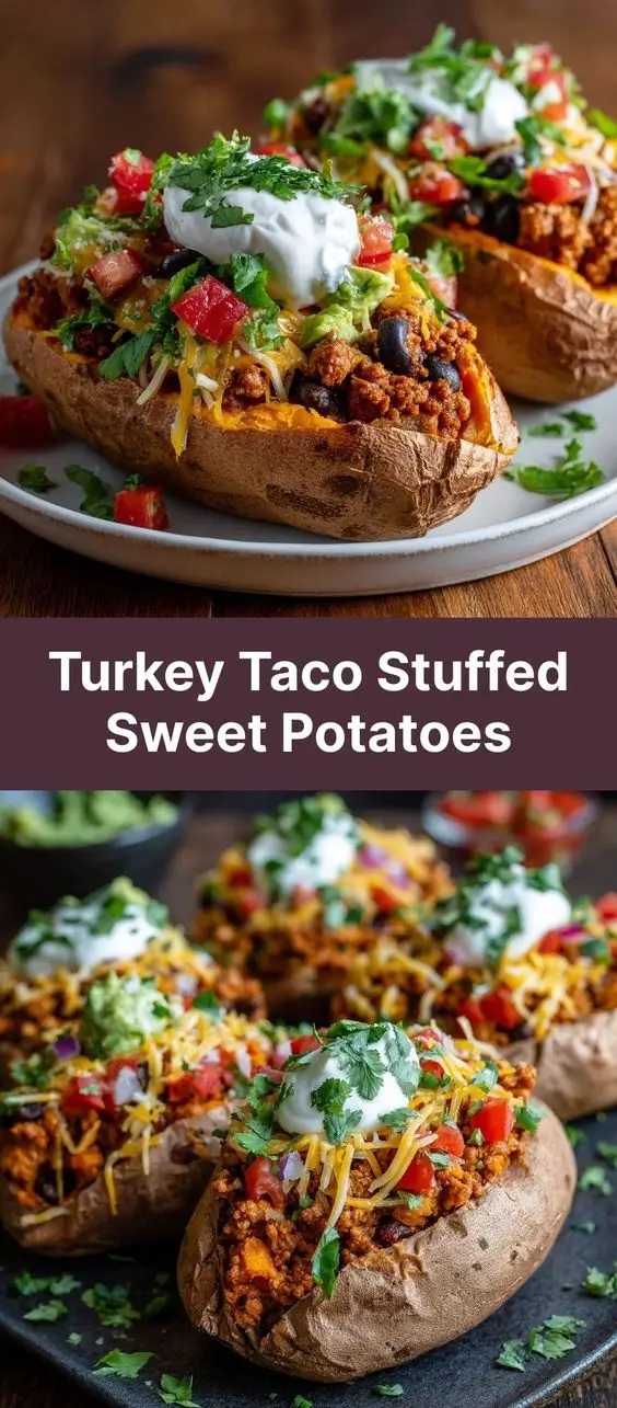 Turkey Taco Stuffed Sweet Potatoes