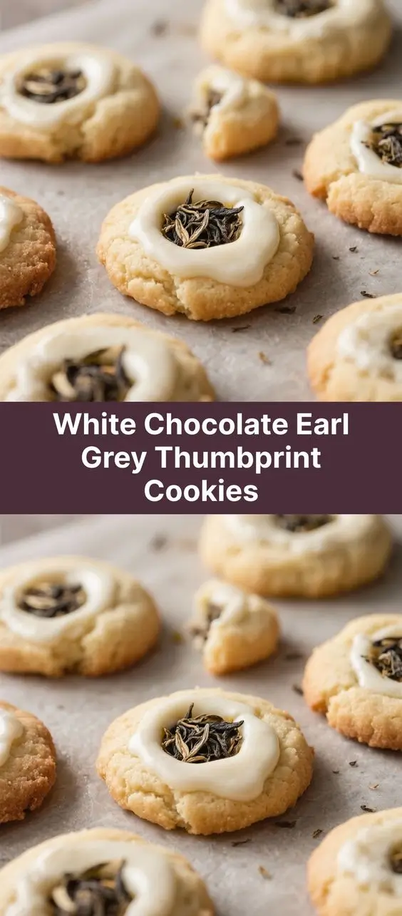 White Chocolate Earl Grey Thumbprint Cookies
