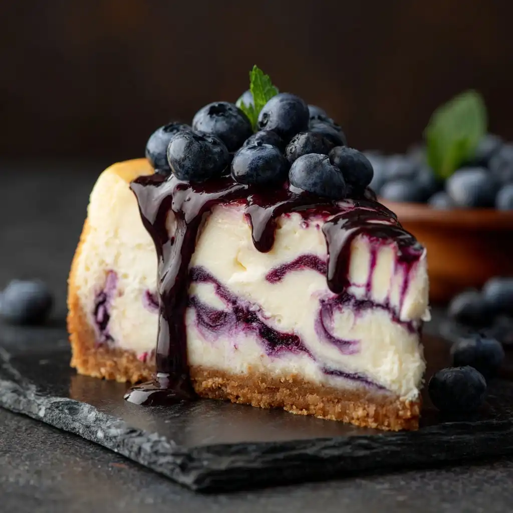 Blueberry Swirl Cheesecake
