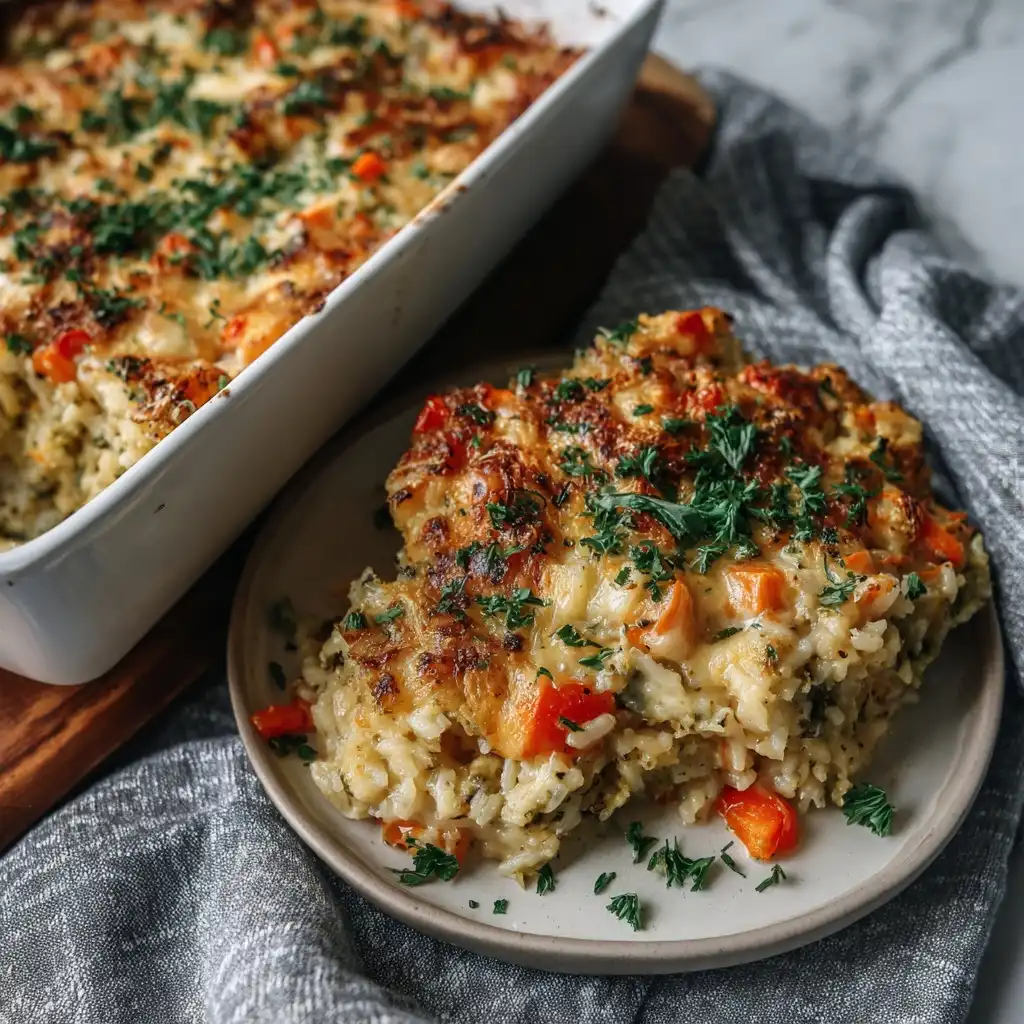 Cheesy Vegetable Rice Bake