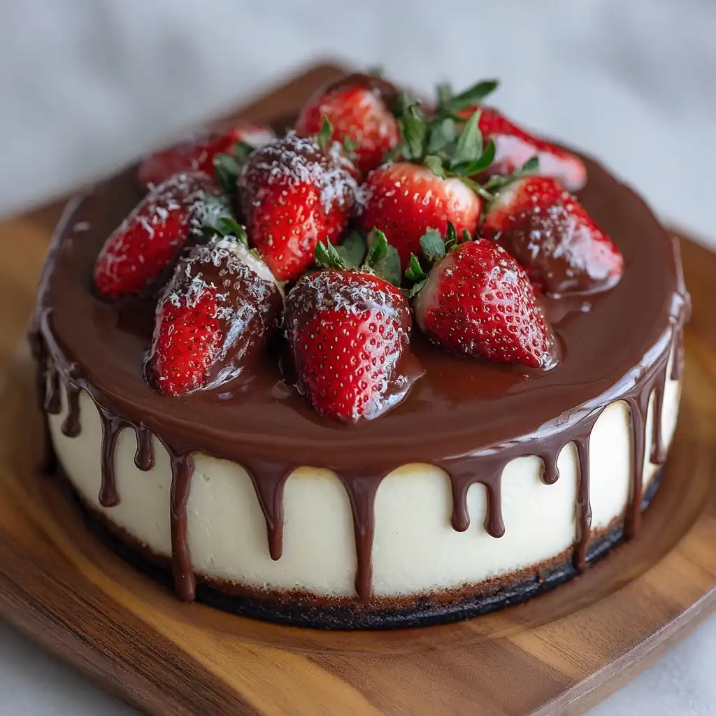 Chocolate Covered Strawberry Cheesecake