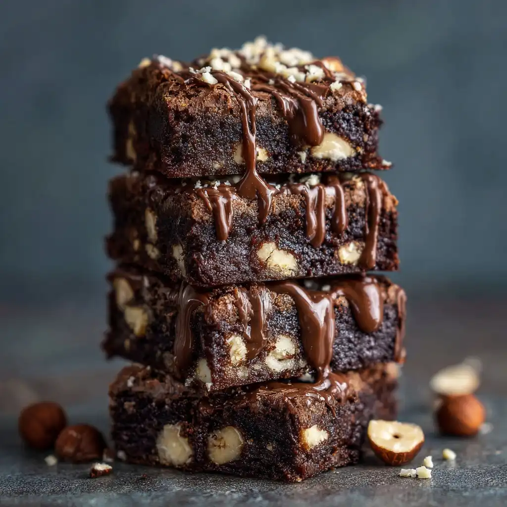 Chocolate Hazelnut Brownie Bars